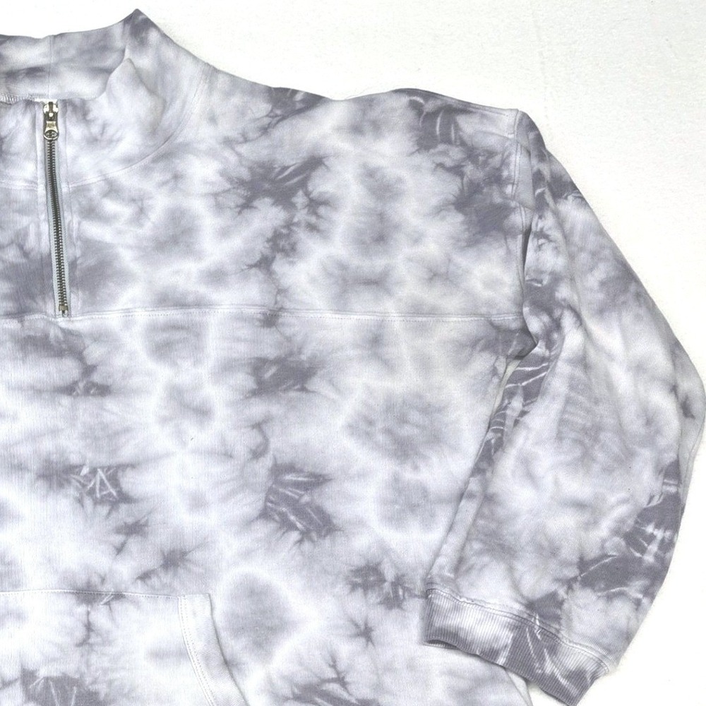 LIVI Lane Bryant Gray Tie‎ Dye Quarter Zip Sweatshirt Dress Plus Size 18/20 - Picture 9 of 11